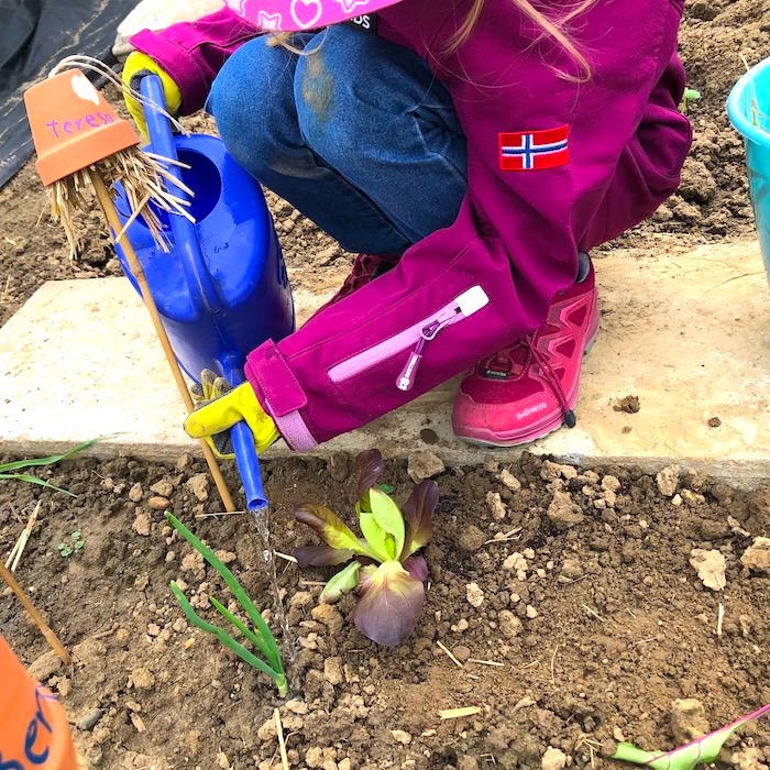 child with plant